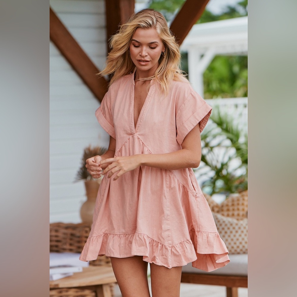 Free People AGNES DENIM DRESS- JULIET